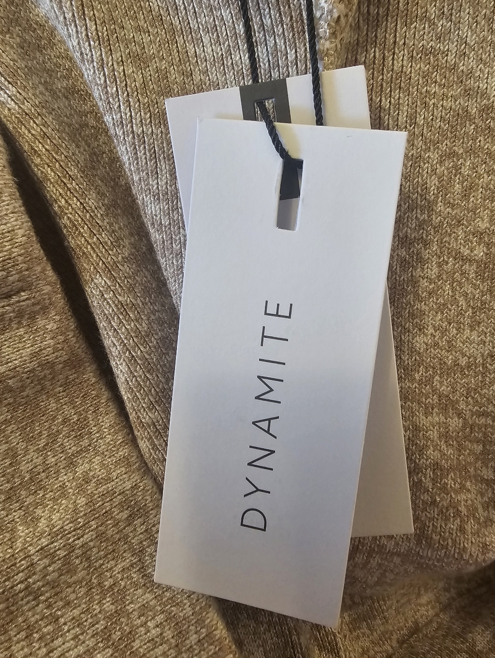 Light Beige and White Dynamite Rib Yarn Shorts - Picture 5 of 10